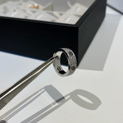 [✨ROSE💎]LOVE RING 5.5MM DIAMONDS PAVED CERAMIC