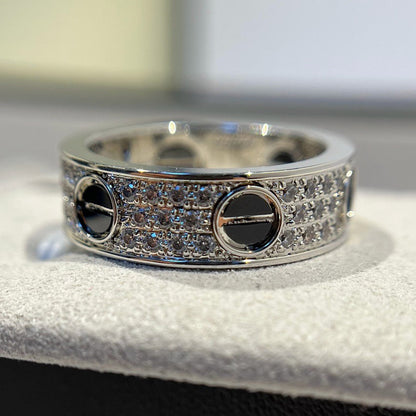 [✨ROSE💎]LOVE RING 5.5MM DIAMONDS PAVED CERAMIC