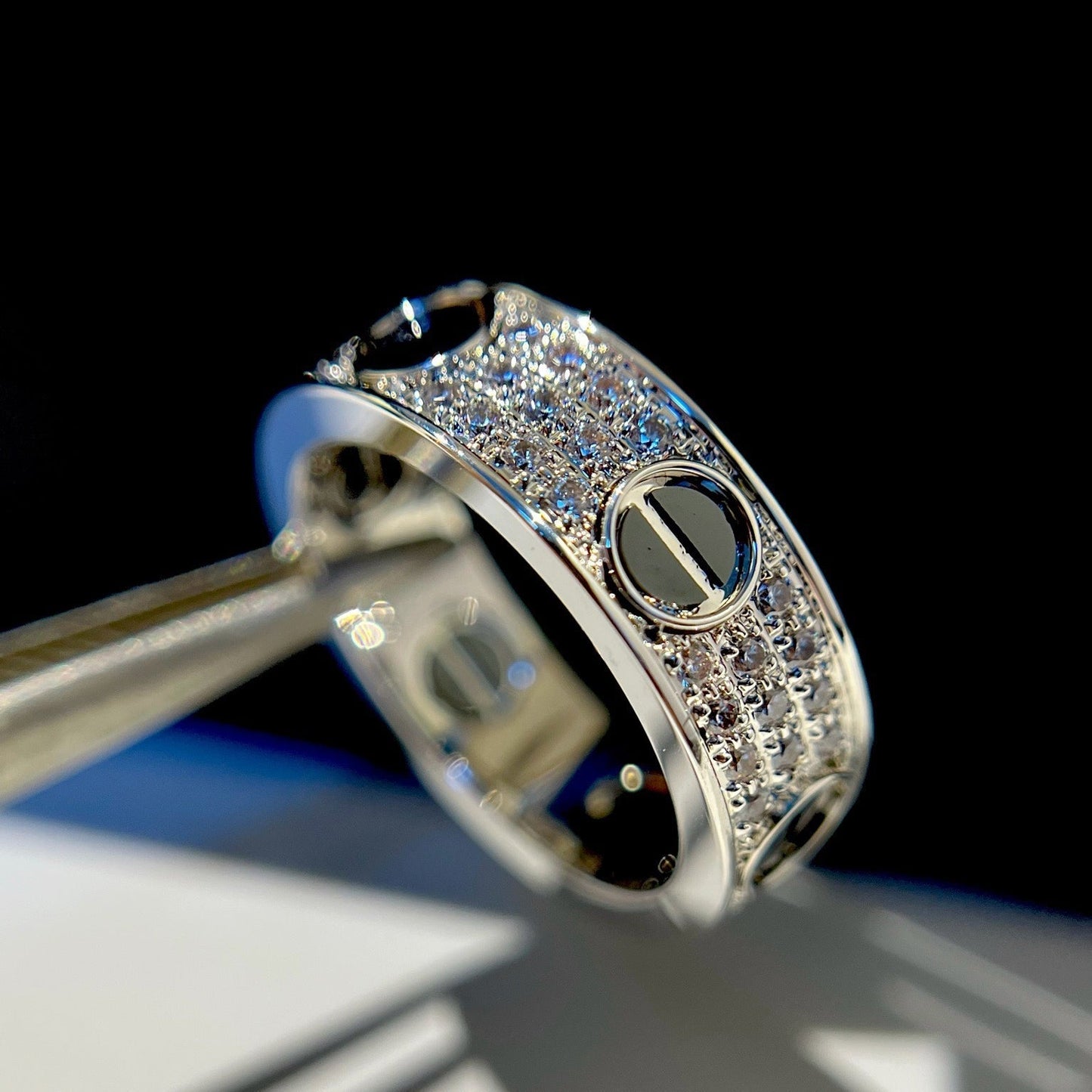 [✨ROSE💎]LOVE RING 5.5MM DIAMONDS PAVED CERAMIC