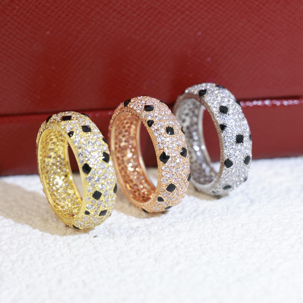 [✨ROSE💎]PANTHERE SPOTTED FULL DIAMOND RING