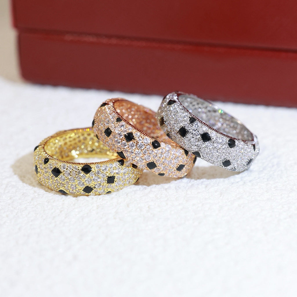 [✨ROSE💎]PANTHERE SPOTTED FULL DIAMOND RING