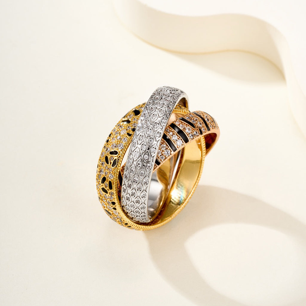 [✨ROSE💎]TRINITY  RING LEOPARD PRINT