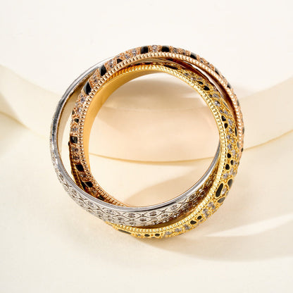[✨ROSE💎]TRINITY  RING LEOPARD PRINT