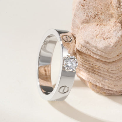 [✨ROSE💎]LOVE RING 3.6MM 1 BIG DIAMOND