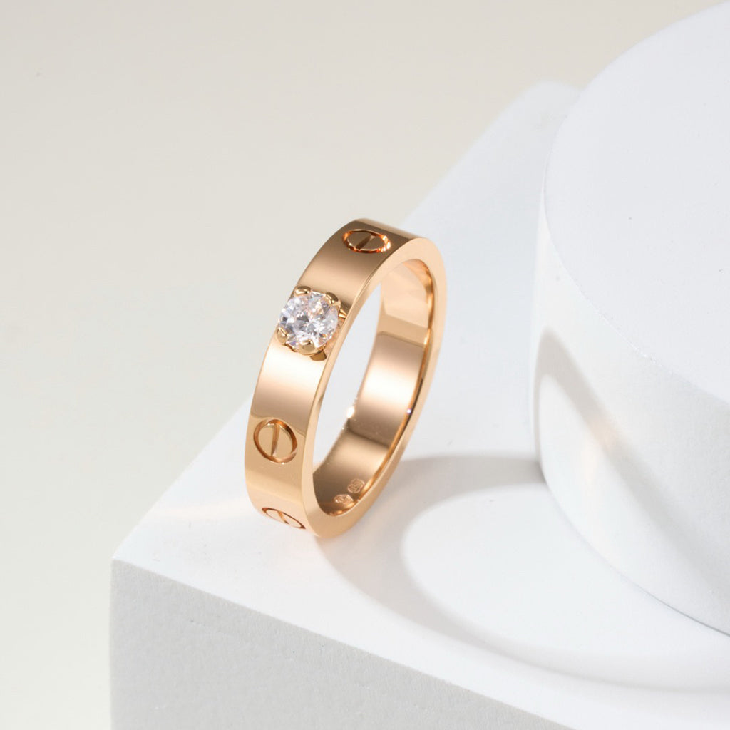[✨ROSE💎]LOVE RING 3.6MM 1 BIG DIAMOND