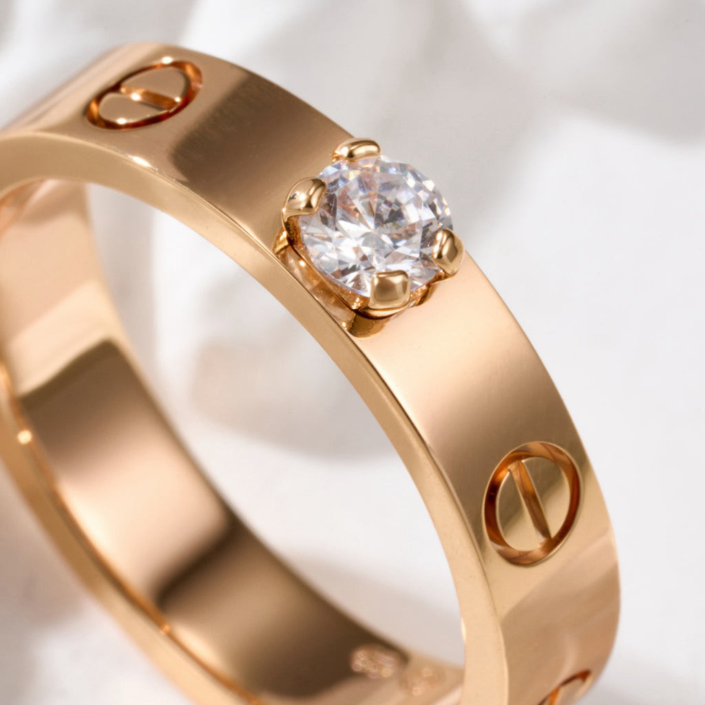 [✨ROSE💎]LOVE RING 3.6MM 1 BIG DIAMOND