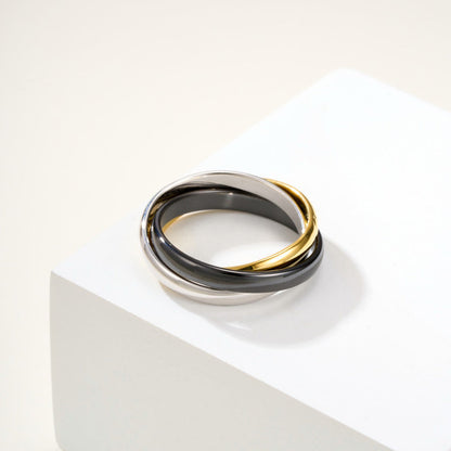 [✨ROSE💎]TRINITY 3.2MM RING BLACK CERAMIC