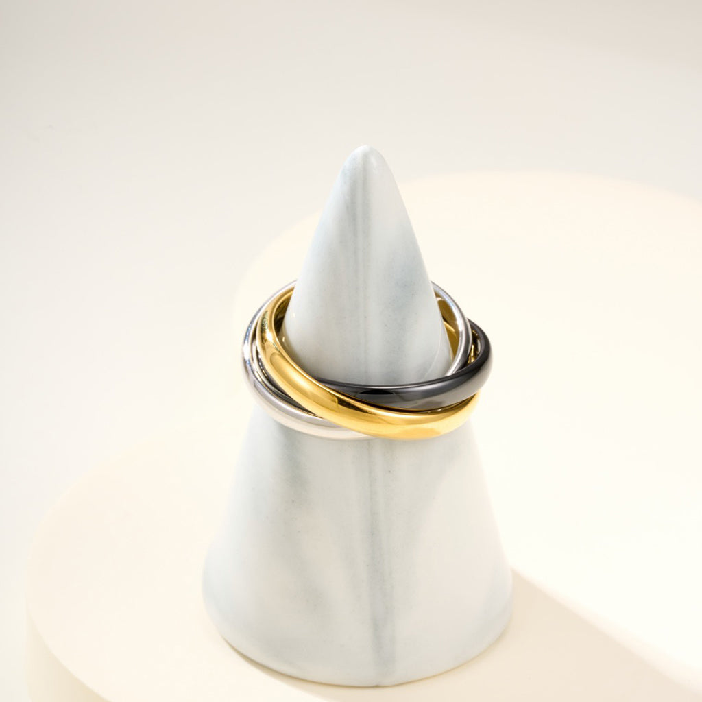 [✨ROSE💎]TRINITY 3.2MM RING BLACK CERAMIC
