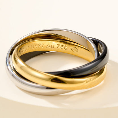 [✨ROSE💎]TRINITY 3.2MM RING BLACK CERAMIC