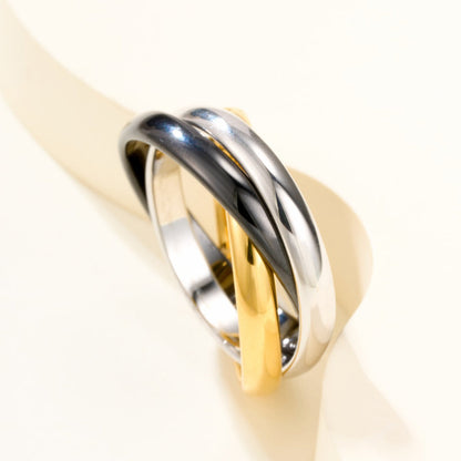 [✨ROSE💎]TRINITY 3.2MM RING BLACK CERAMIC