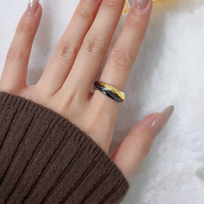 [✨ROSE💎]TRINITY 3.2MM RING BLACK CERAMIC