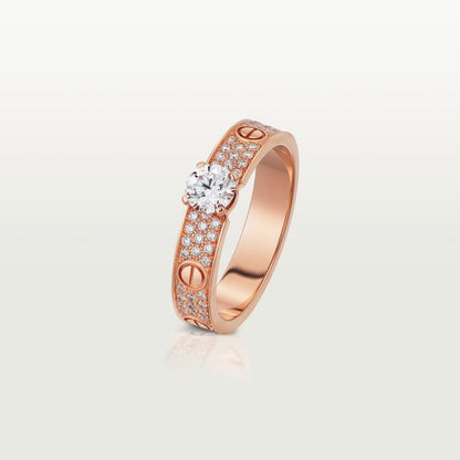 [✨ROSE💎]LOVE RING 3.6MM 1 BIG DIAMOND FULL DIAMOND