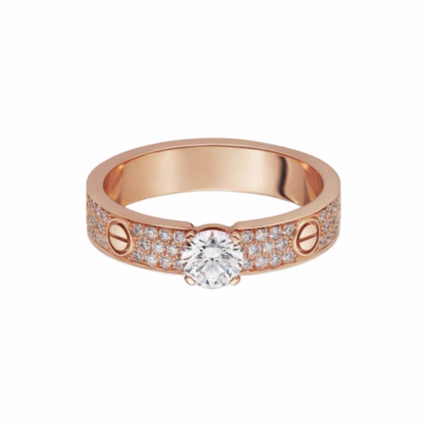 [✨ROSE💎]LOVE RING 3.6MM 1 BIG DIAMOND FULL DIAMOND