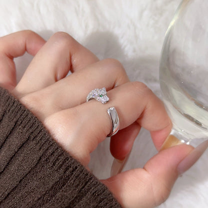 [✨ROSE💎]PANTHERE HALF DIAMOND SMALL RING