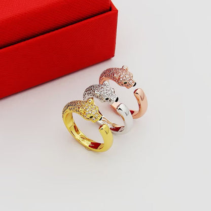 [✨ROSE💎]PANTHERE HALF DIAMOND SMALL RING