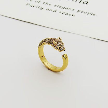 [✨ROSE💎]PANTHERE HALF DIAMOND SMALL RING