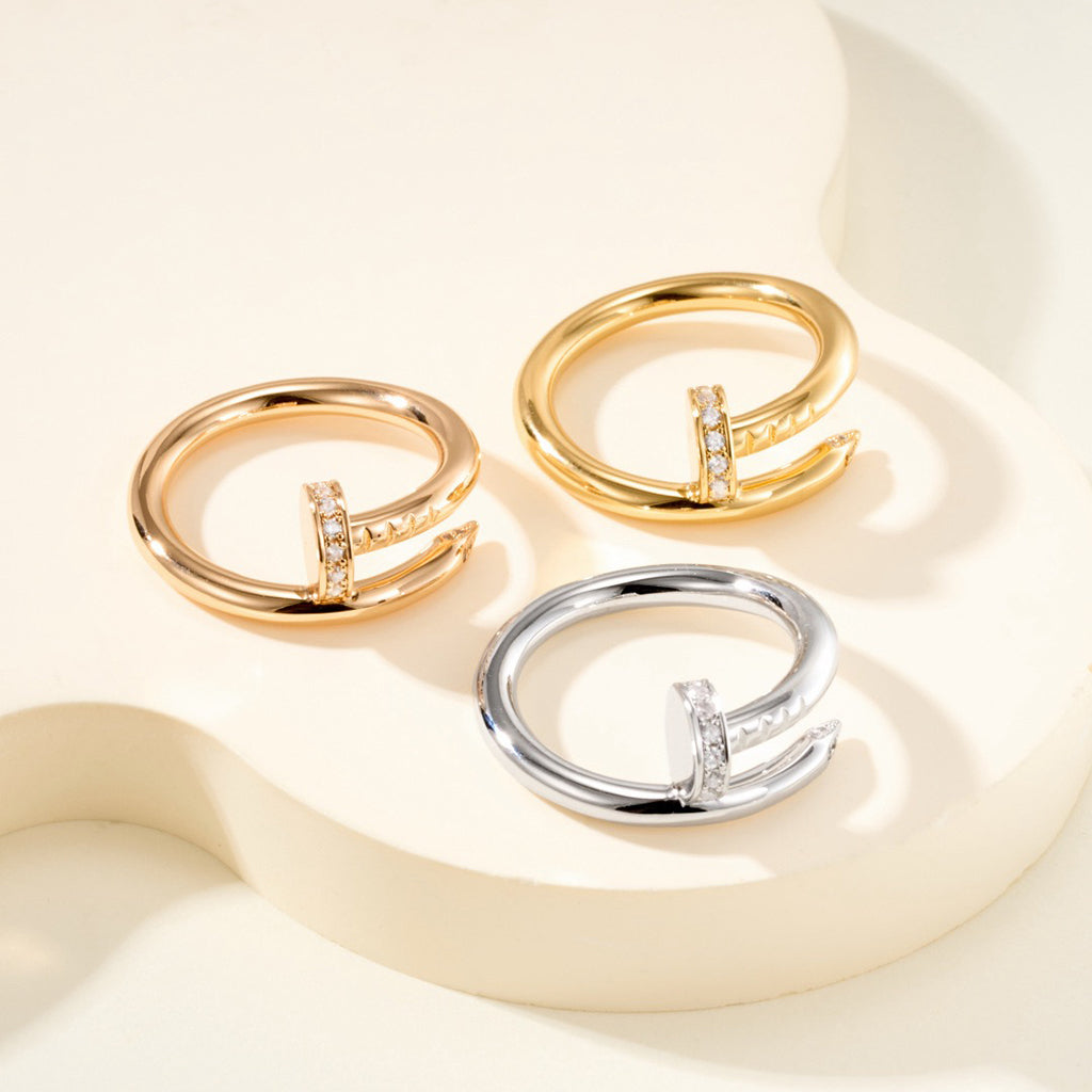 [✨ROSE💎]JUSTE RING 2.6MM HALF DIAMOND