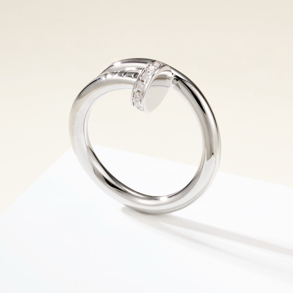 [✨ROSE💎]JUSTE RING 2.6MM HALF DIAMOND