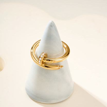 [✨ROSE💎]JUSTE RING 2.6MM HALF DIAMOND