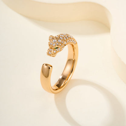 [✨ROSE💎]PANTHERE HALF DIAMOND SMALL RING