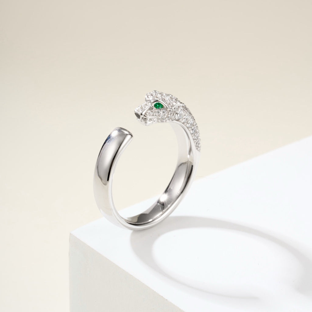 [✨ROSE💎]PANTHERE HALF DIAMOND SMALL RING
