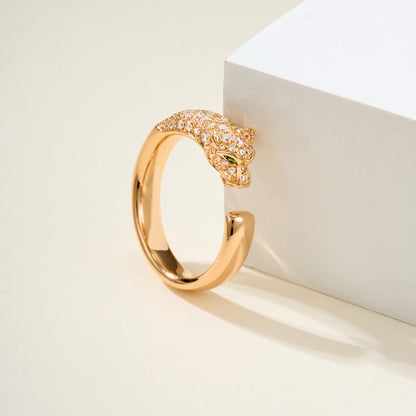 [✨ROSE💎]PANTHERE HALF DIAMOND SMALL RING