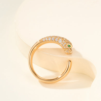 [✨ROSE💎]PANTHERE HALF DIAMOND SMALL RING