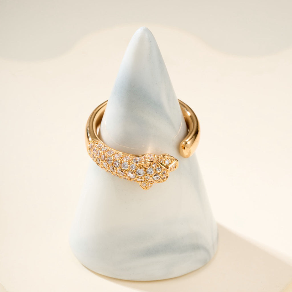 [✨ROSE💎]PANTHERE HALF DIAMOND SMALL RING
