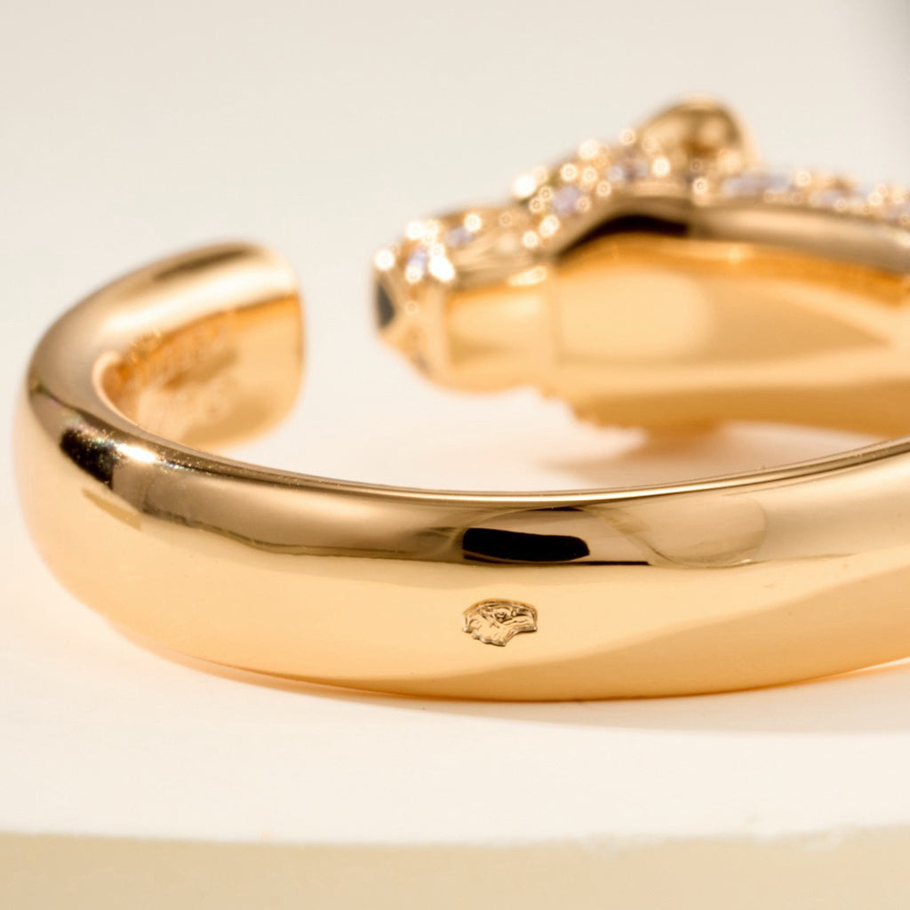 [✨ROSE💎]PANTHERE HALF DIAMOND SMALL RING