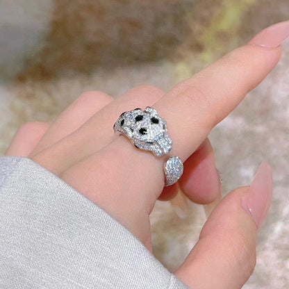 [✨ROSE💎]PANTHERE SPOTTED FULL DIAMOND MEDIUM RING