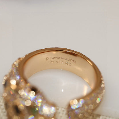 [✨ROSE💎]PANTHERE SPOTTED FULL DIAMOND MEDIUM RING