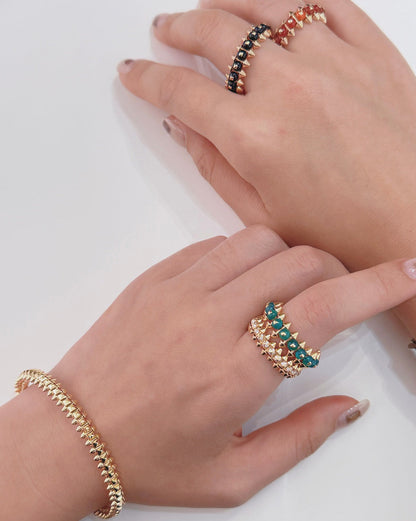 [✨ROSE💎]CLASH 7.9MM AGATE CHALCEDONY RING