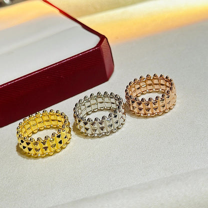 [✨ROSE💎]CLASH 9.2MM DOUBLE ROW RING