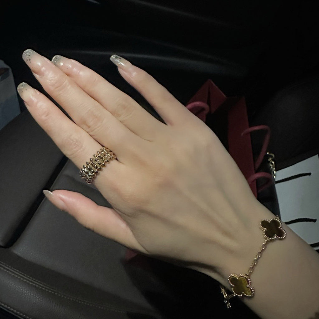 [✨ROSE💎]CLASH 9.2MM DOUBLE ROW RING