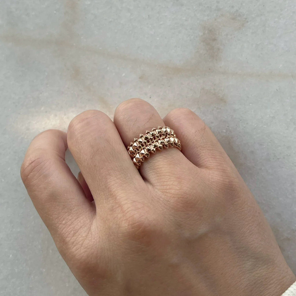 [✨ROSE💎]CLASH 9.2MM DOUBLE ROW RING
