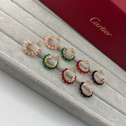 [✨ROSE💎]CLASH 7.9MM AGATE CHALCEDONY EARRINGS