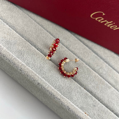[✨ROSE💎]CLASH 7.9MM AGATE CHALCEDONY EARRINGS