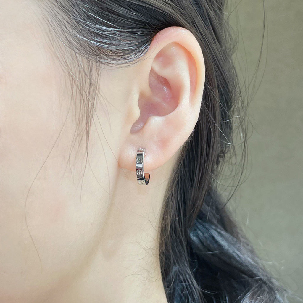 [✨ROSE💎]LOVE EARRINGS 2.65 MM NO DIAMOND SMALL