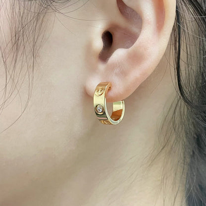 [✨ROSE💎]LOVE EARRINGS 5.7MM 2 DIAMONDS