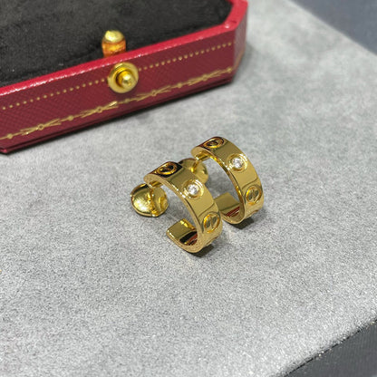 [✨ROSE💎]LOVE EARRINGS 5.7MM 2 DIAMONDS