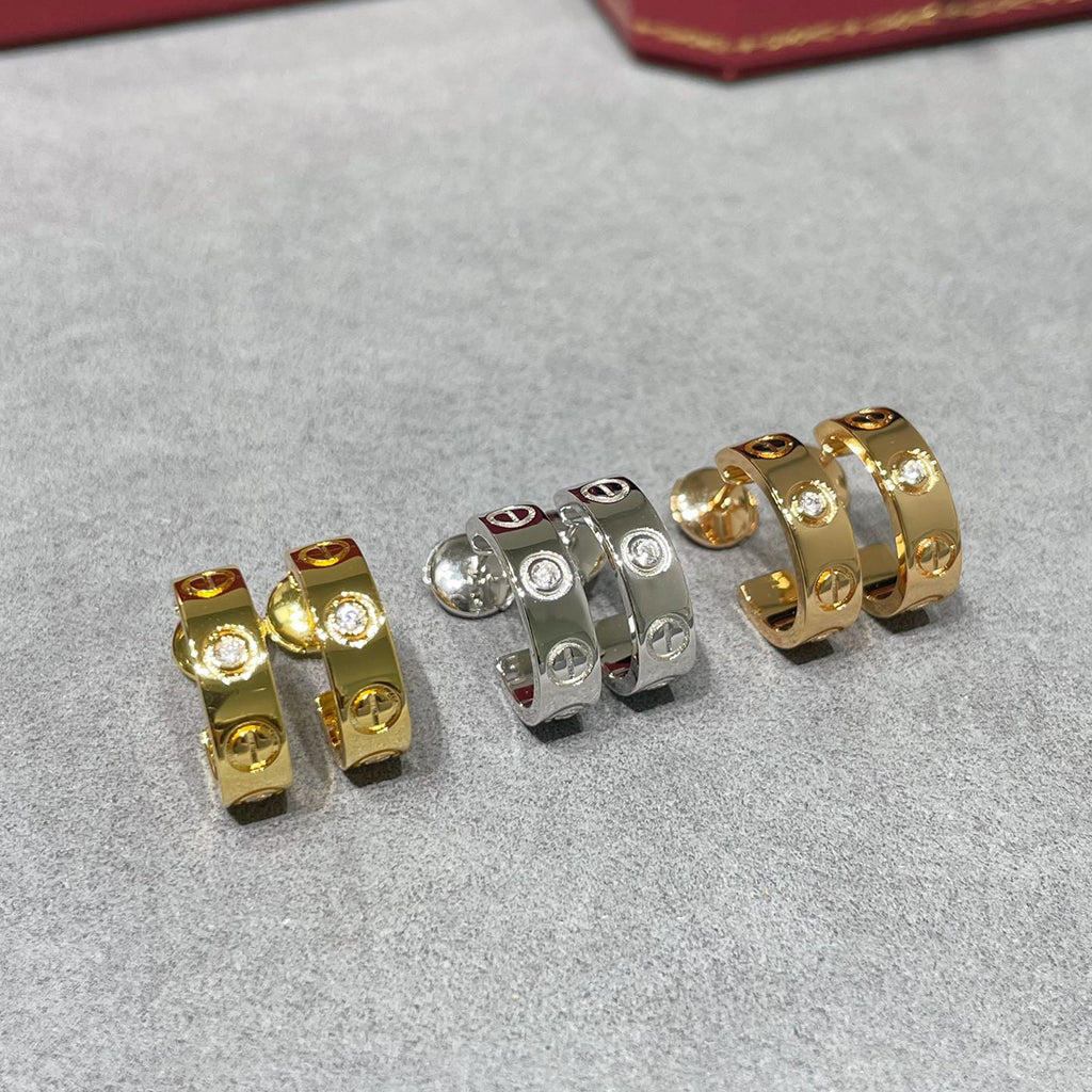 [✨ROSE💎]LOVE EARRINGS 5.7MM 2 DIAMONDS