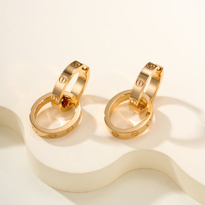 [✨ROSE💎]LOVE 3.3MM DANGLE EARRINGS
