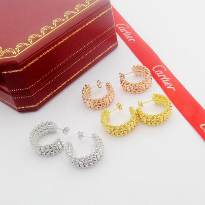 [✨ROSE💎]CLASH 9.2MM DOUBLE ROW EARRINGS