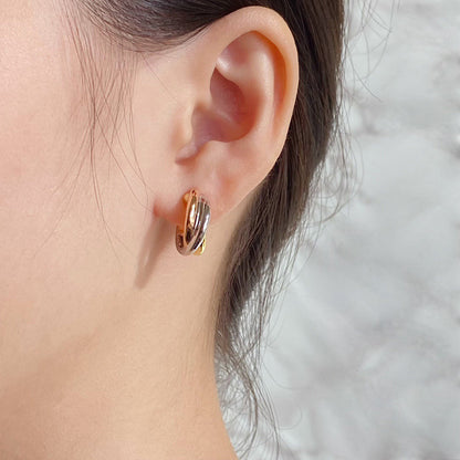 [✨ROSE💎]TRINITY ON DIAMOND CLASSIC EARRINGS