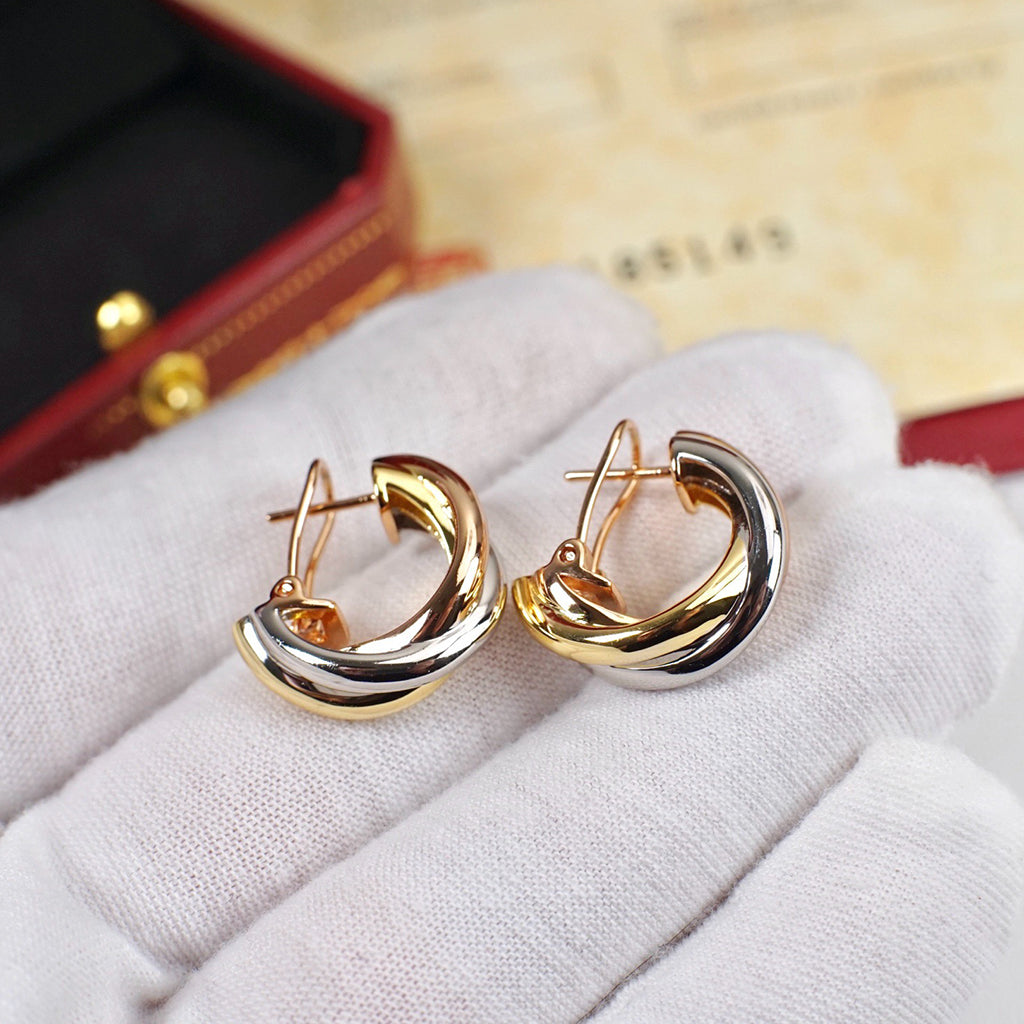 [✨ROSE💎]TRINITY ON DIAMOND CLASSIC EARRINGS