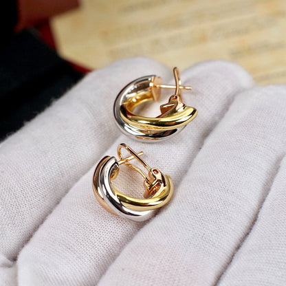 [✨ROSE💎]TRINITY ON DIAMOND CLASSIC EARRINGS