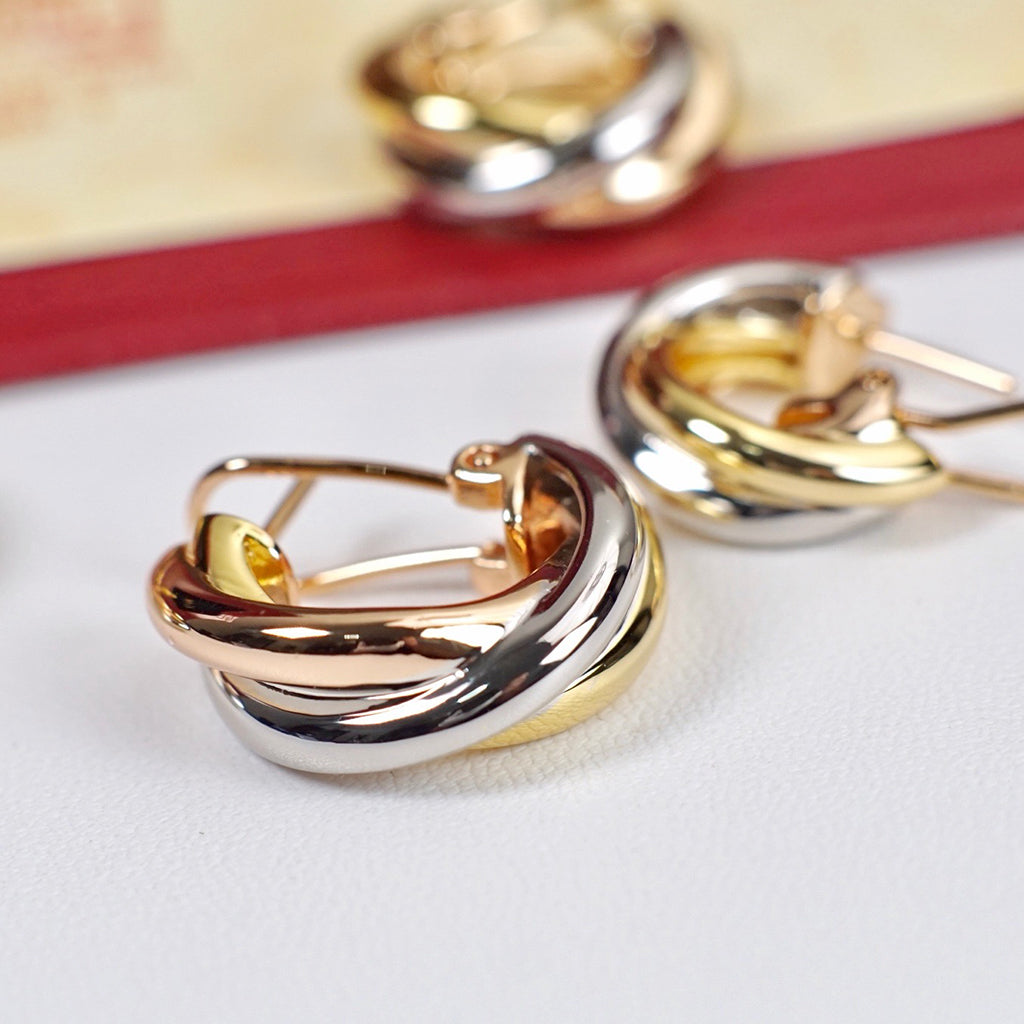 [✨ROSE💎]TRINITY ON DIAMOND CLASSIC EARRINGS