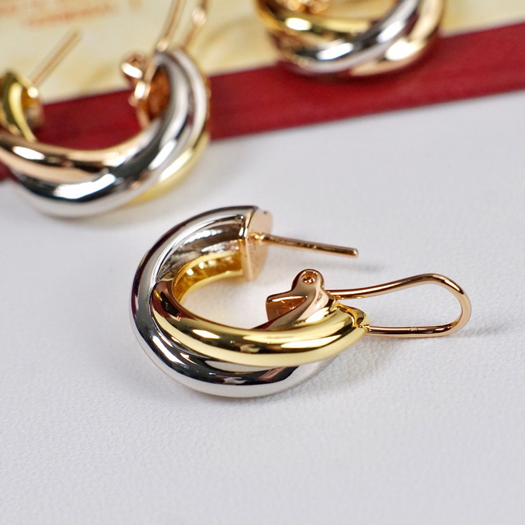 [✨ROSE💎]TRINITY ON DIAMOND CLASSIC EARRINGS