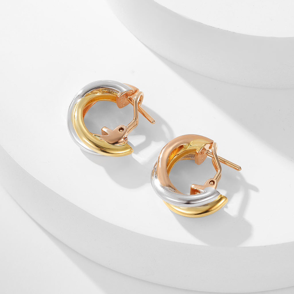 [✨ROSE💎]TRINITY ON DIAMOND CLASSIC EARRINGS