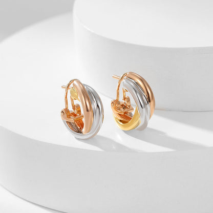 [✨ROSE💎]TRINITY ON DIAMOND CLASSIC EARRINGS
